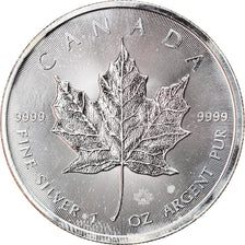 Moneta, Canada, Maple Leaf, 5 Dollars, 2016, 1 Oz, MS(64), Srebro