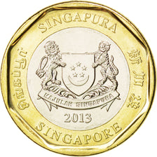 SINGAPORE, Dollar, 2013, KM #314, MS(63), Bi-Metallic, 24.65, 7.51