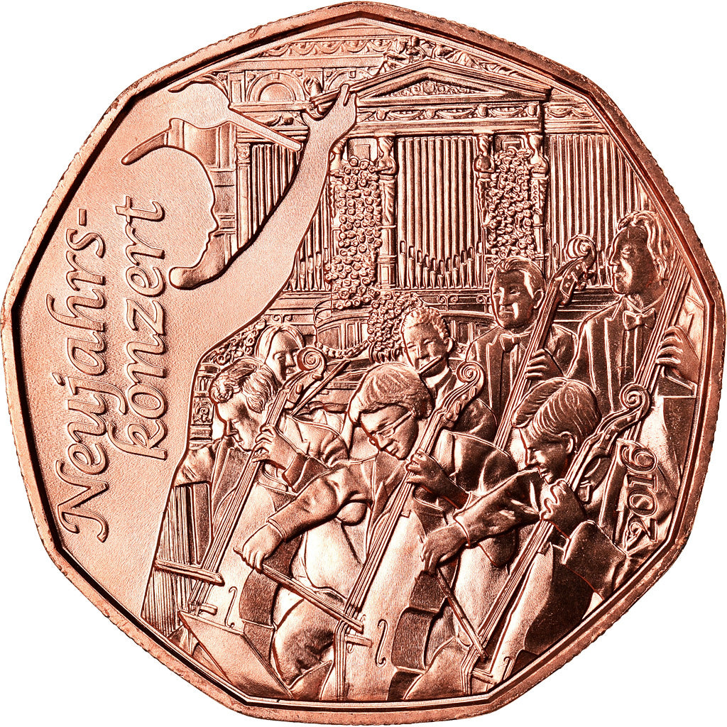 Austria, 5 Euro, New Year - Concert, 2016, FDC, Rame