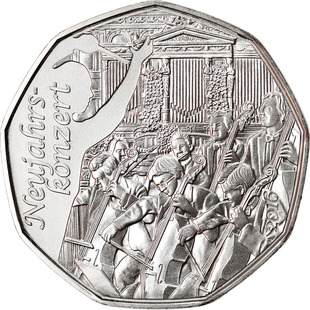 Autriche, 5 Euro, New Year - Concert, 2016, FDC, Argent