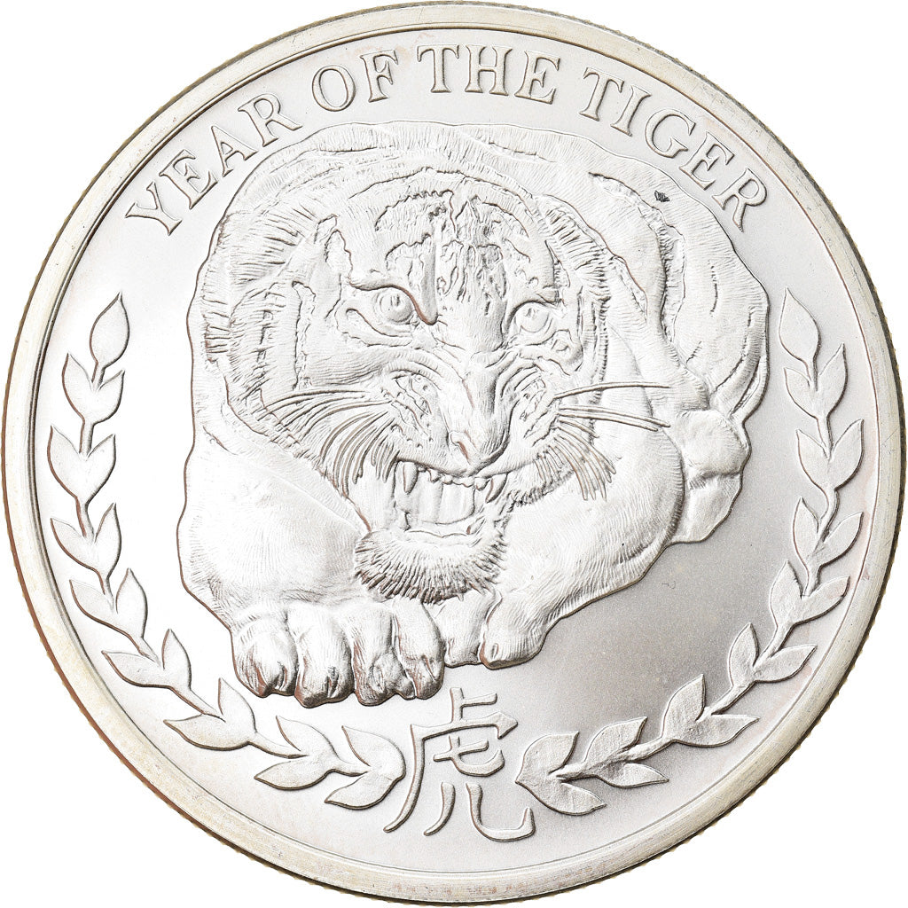 Moeda, Somalilândia, Year of the Tiger, 1000 Shillings, 2010, MS(65-70), Prata