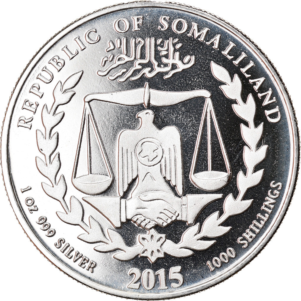 Monnaie, Somaliland, Année du Mouton, 1000 Shillings, 2015, FDC, Argent