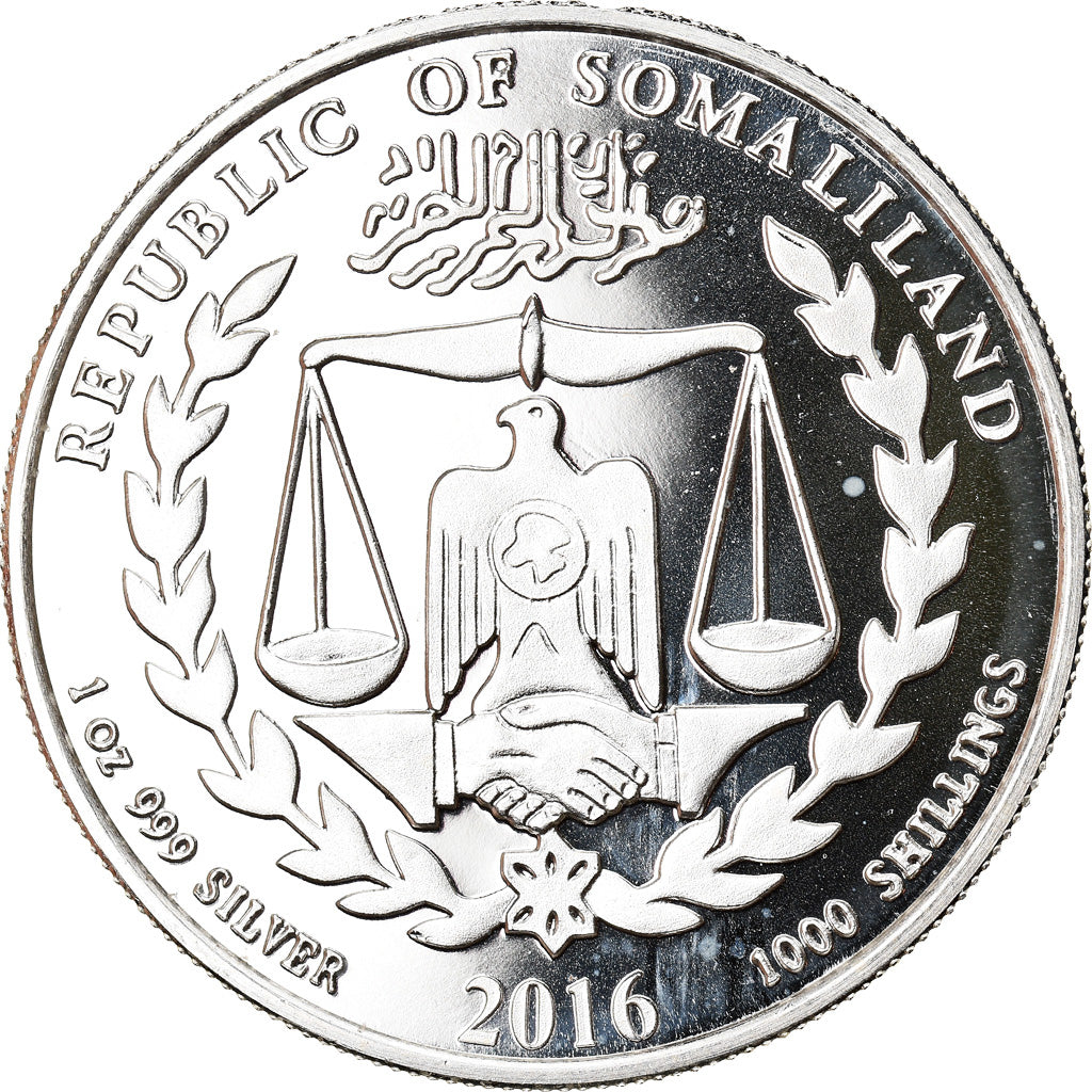 Monnaie, Somaliland, Année du Singe, 1000 Shillings, 2016, FDC, Argent