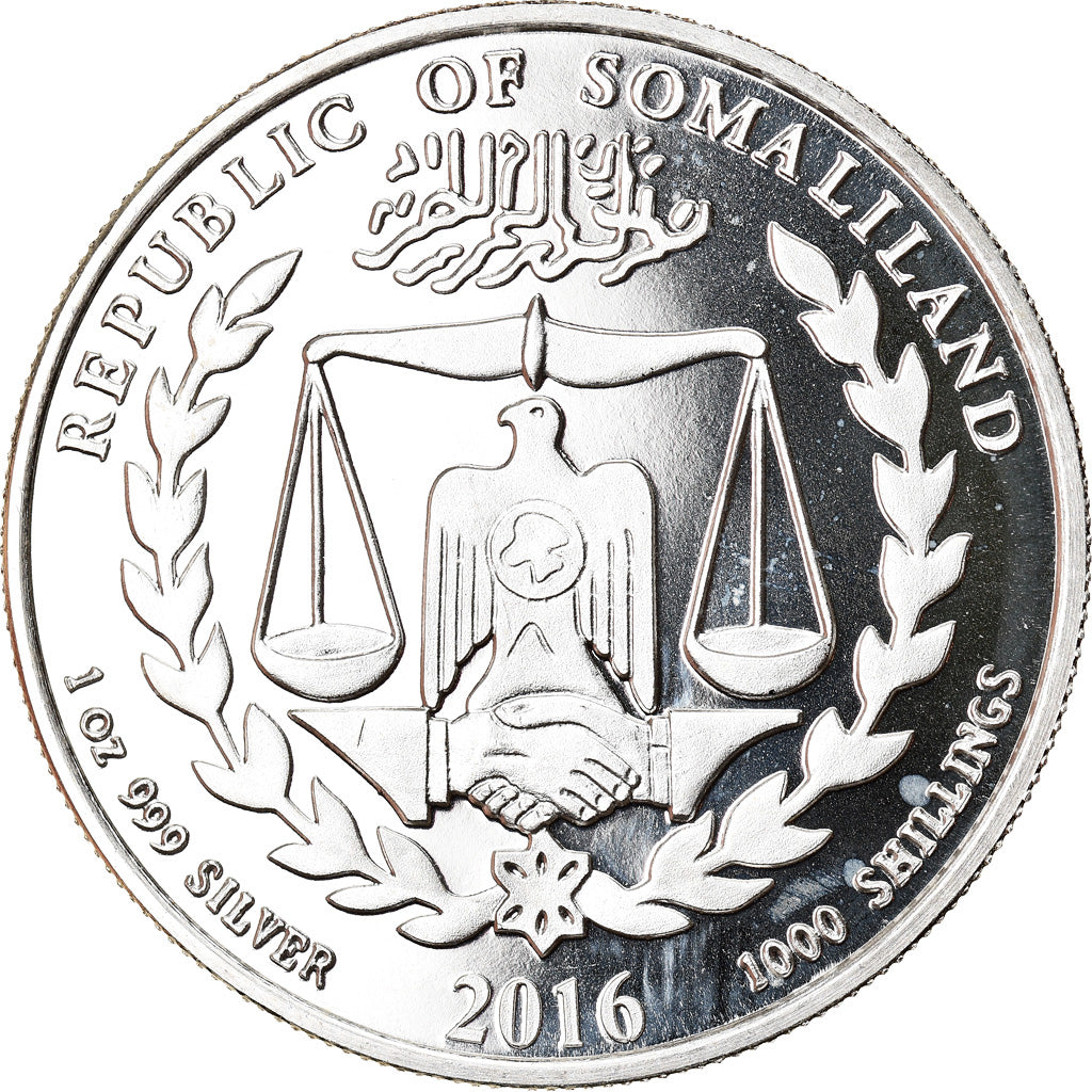 Monnaie, Somaliland, Année du Singe, 1000 Shillings, 2016, FDC, Argent