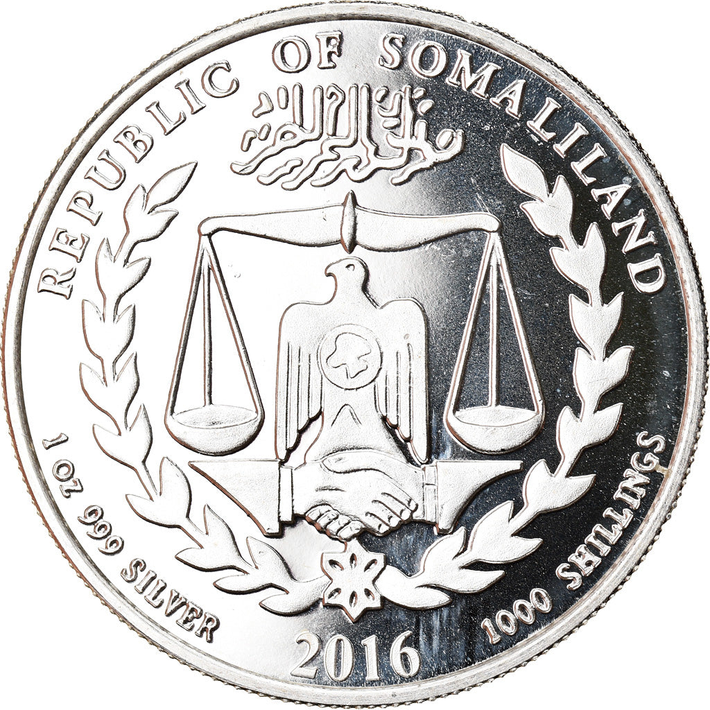 Moneta, Somaliland, Year of the Monkey, 1000 Shillings, 2016, FDC, Argento
