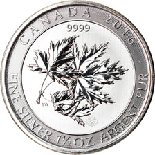 Münze, Kanada, Elizabeth II, Maple Leaves, 8 Dollars, 2016, 1-1/2 Oz, STGL