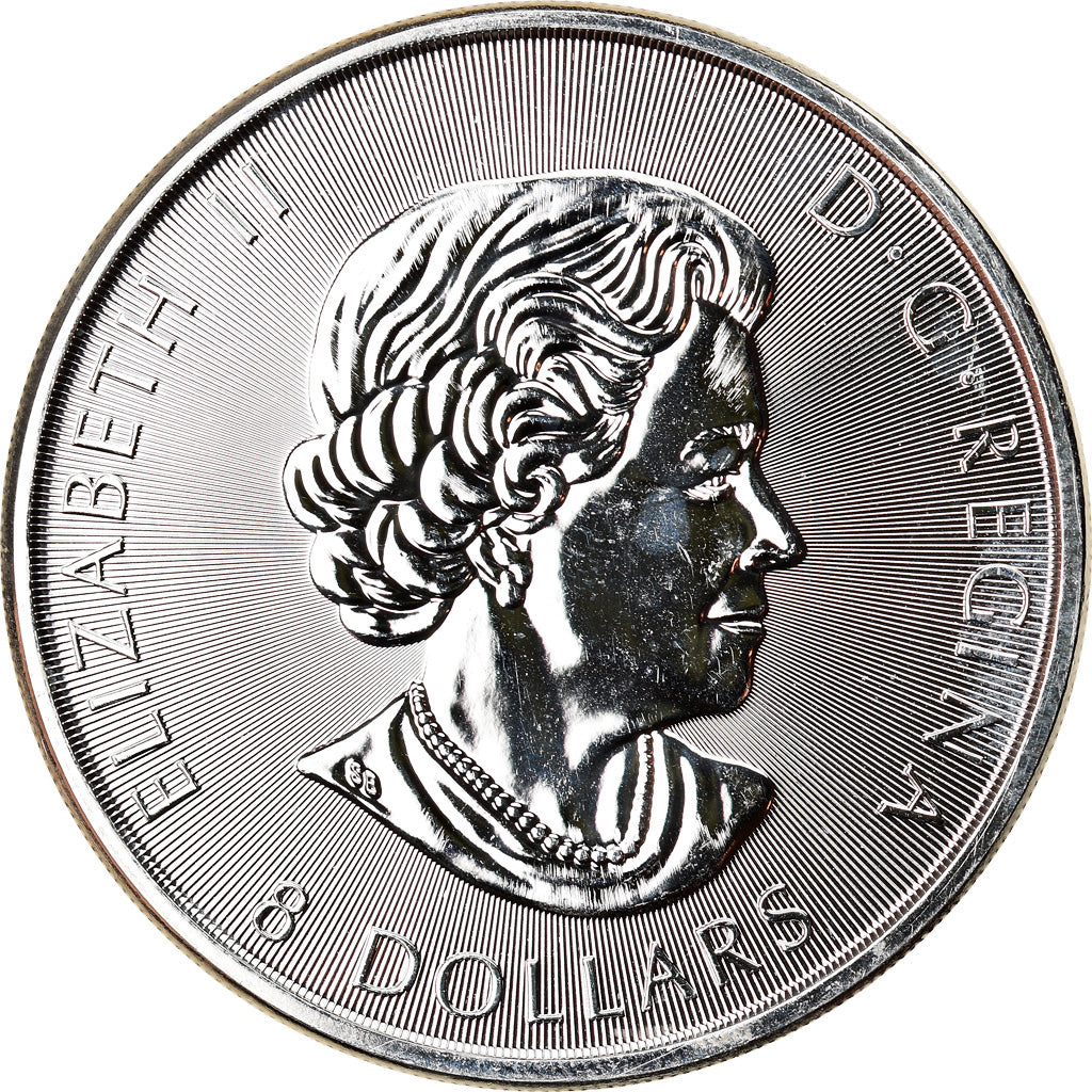 Münze, Kanada, Elizabeth II, Maple Leaves, 8 Dollars, 2016, 1-1/2 Oz, STGL