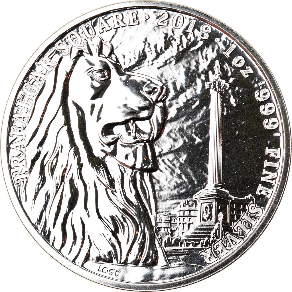Moneta, Gran Bretagna, Trafalgar Square, 2 Pounds, 2018, 1 Oz, FDC, Argento
