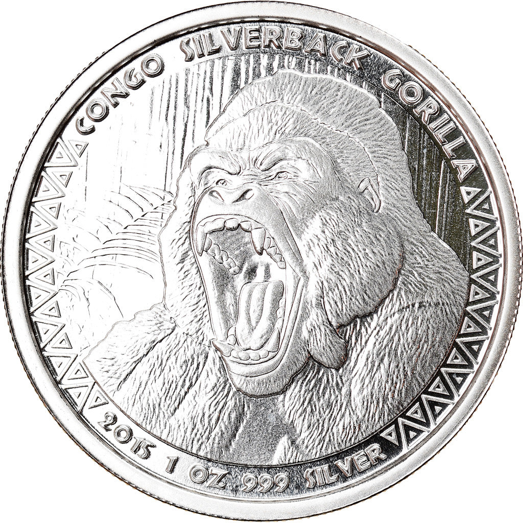 Moneta, Repubblica del Congo, Congo Silverback Gorilla, 5000 Francs CFA, 2015