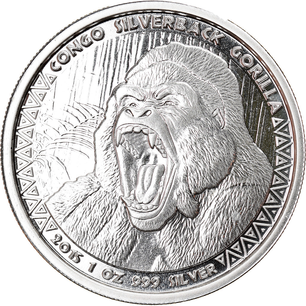 Moneta, Repubblica del Congo, Congo Silverback Gorilla, 5000 Francs CFA, 2015