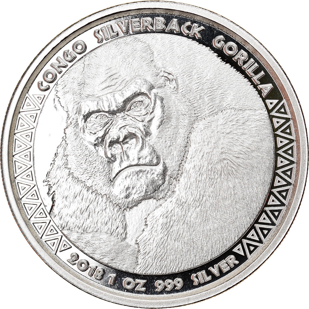 Moneta, Repubblica del Congo, Congo Silverback Gorilla, 5000 Francs CFA, 2018