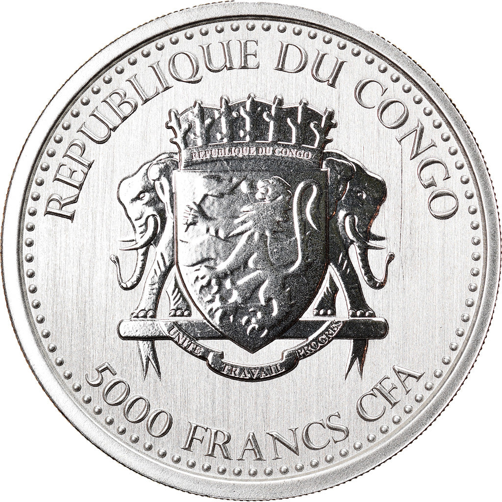 Münze, Congo Republic, Congo Silverback Gorilla, 5000 Francs CFA, 2018, STGL