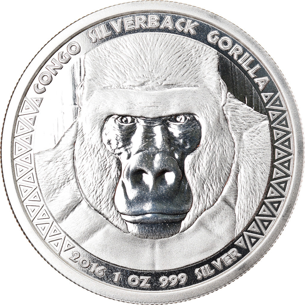 Moneta, Repubblica del Congo, Congo Silverback Gorilla, 5000 Francs CFA, 2016