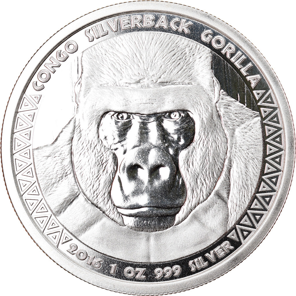 Moneda, República del Congo, Congo Silverback Gorilla, 5000 Francs CFA, 2016