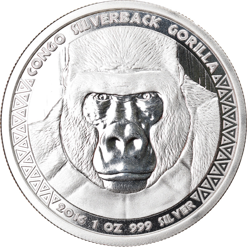Moeda, República do Congo, Congo Silverback Gorilla, 5000 Francs CFA, 2016
