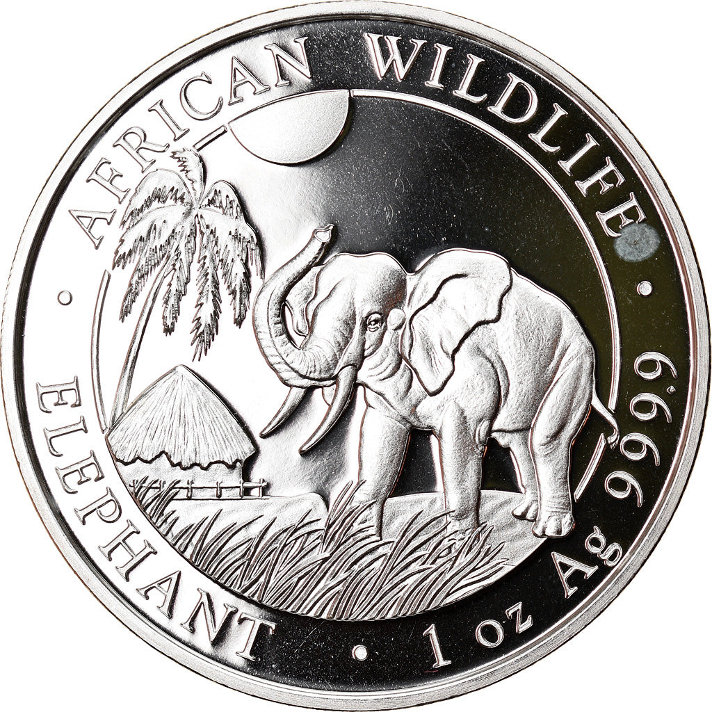 Münze, Somalia, Elephant, 100 Shillings, 2017, 1 Oz, STGL, Silber
