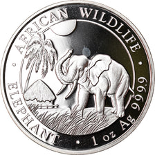 Moneta, Somalia, Elephant, 100 Shillings, 2017, 1 Oz, FDC, Argento