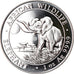 Moneta, Somalia, Elephant, 100 Shillings, 2016, 1 Oz, FDC, Argento
