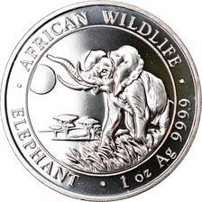 Moneta, Somalia, Elephant, 100 Shillings, 2016, 1 Oz, FDC, Argento