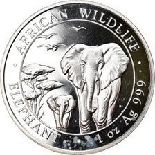 Moneta, Somalia, Elephant, 100 Shillings, 2015, 1 Oz, FDC, Argento