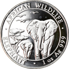 Moneta, Somalia, Elephant, 100 Shillings, 2015, 1 Oz, FDC, Argento