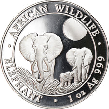 Moneta, Somalia, Elephant, 100 Shillings, 2014, 1 Oz, FDC, Argento