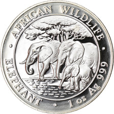 Moneta, Somalia, Elephant, 100 Shillings, 2013, 1 Oz, FDC, Argento