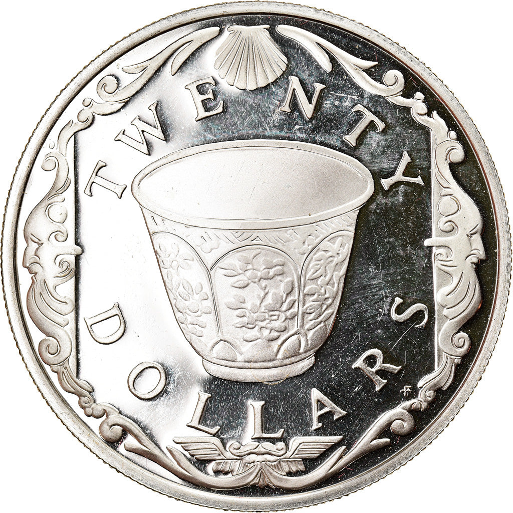 Moneta, ISOLE VERGINI BRITANNICHE, Elizabeth II, 20 Dollars, 1985, Franklin
