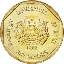 SINGAPORE, Dollar, 1988, British Royal Mint, KM #54b, MS(63), Aluminum-Bronze,..