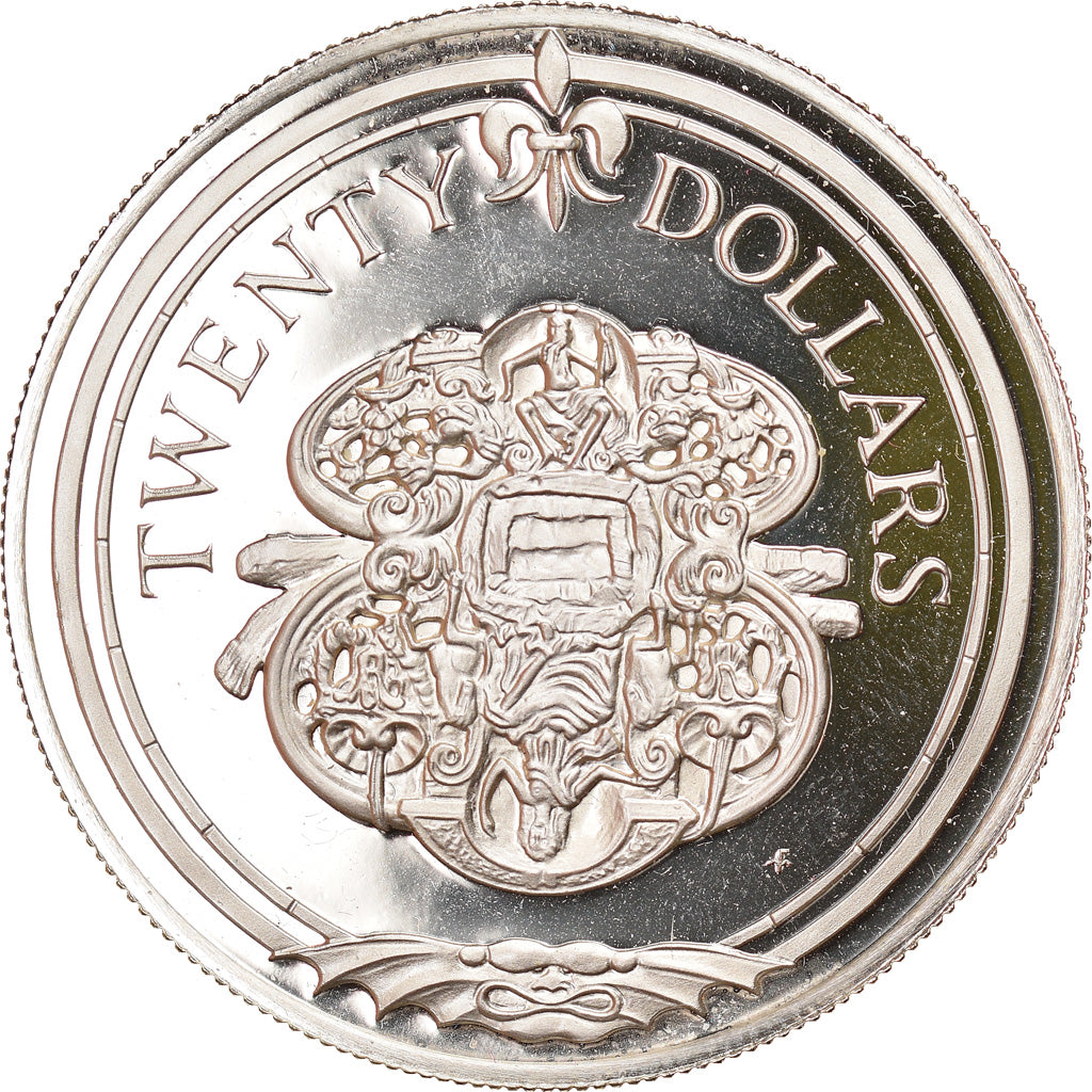 Münze, BRITISH VIRGIN ISLANDS, Elizabeth II, Sword Guillon, 20 Dollars, 1985
