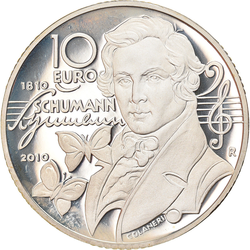 San Marino, 10 Euro, Robert Schumann, 2010, Rome, Proof, STGL, Silber, KM:497