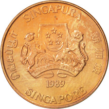 Moneda, Singapur, Cent, 1989, SC, Bronce, KM:49