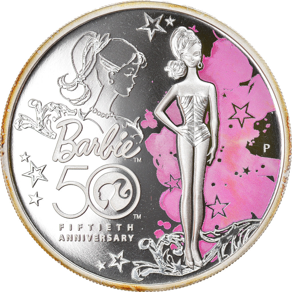 Monnaie, Tuvalu, Elizabeth II, 50th Anniversary of Barbie, Dollar, 2009, Perth