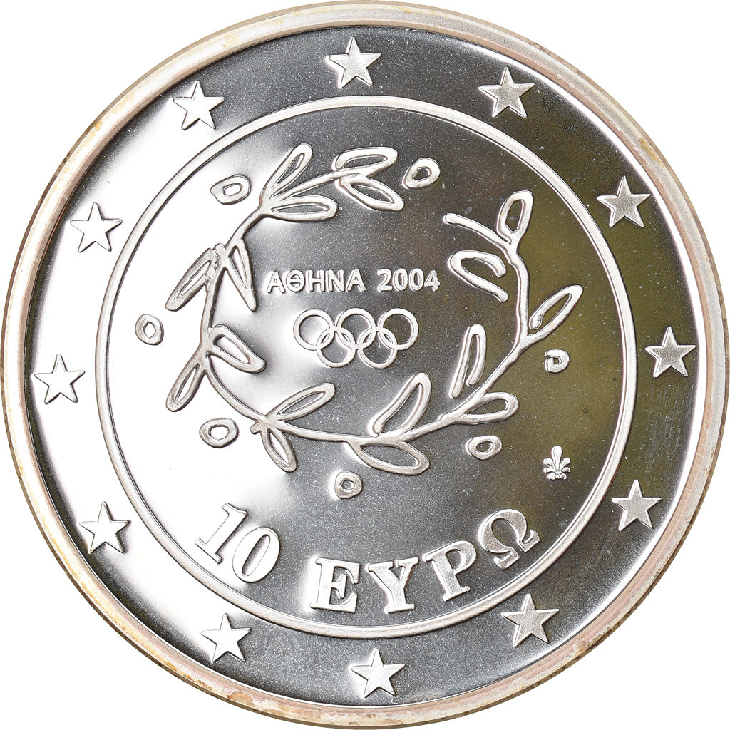 Grecia, 10 Euro, Wrestling, 2004, Athens, Proof, FDC, Argento, KM:203