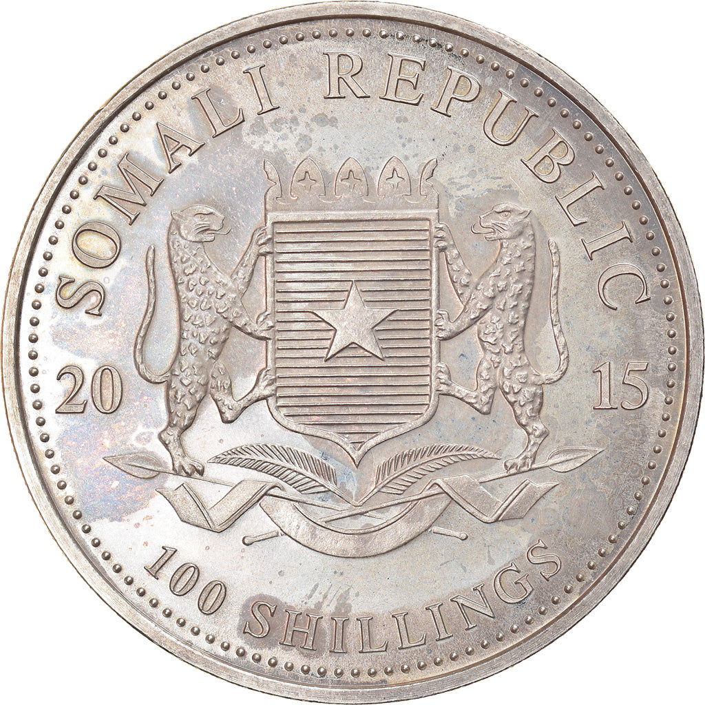 Münze, Somalia, Elephant, 100 Shillings, 2015, 1 Oz, VZ, Silber