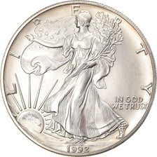 Münze, Vereinigte Staaten, Silver Eagle, Dollar, 1992, 1 Oz, VZ+, Silber