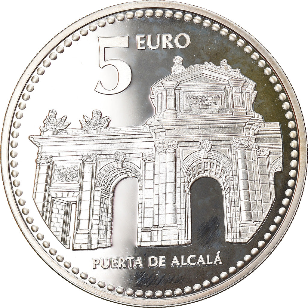 Spain, 5 Euro, Alcalá Gate, 2010, Madrid, MS(65-70), Silver, KM:1162