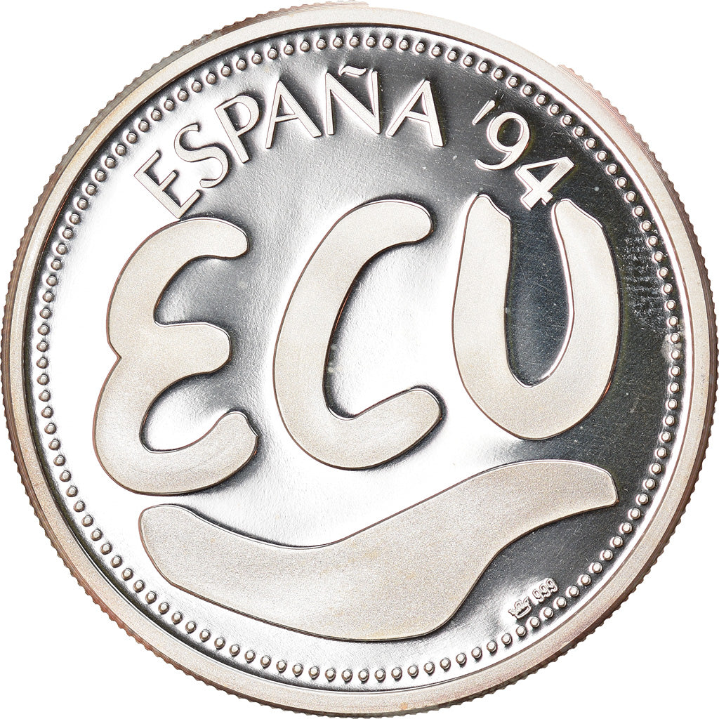 Spagna, medaglia, Ecu, Carlos III, España '94, FDC, Argento