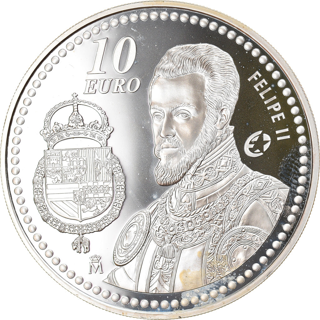 Spain, 10 Euro, Felipe II, 2009, Madrid, Proof, MS(65-70), Silver