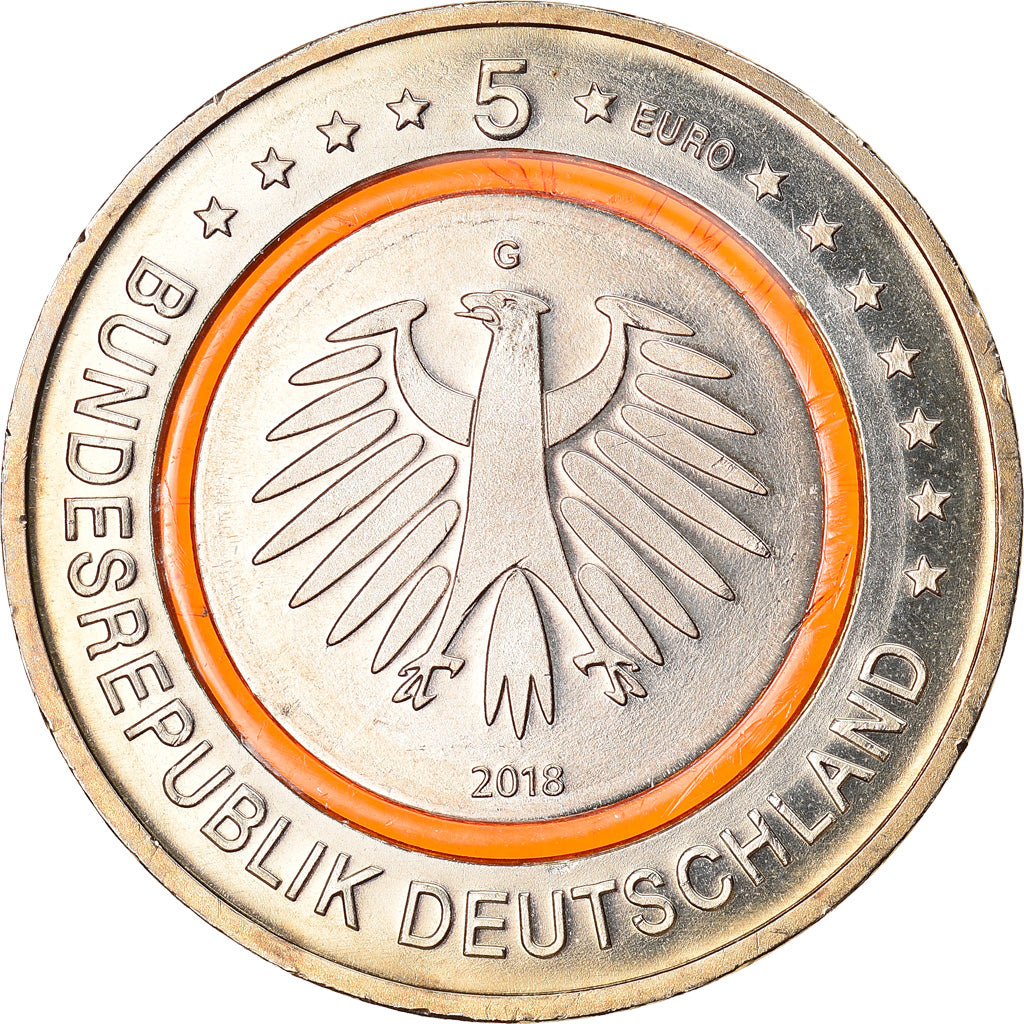 Germania, 5 Euro, Subtropical Zone, 2018, Karlsruhe, SPL-, Copper-Nickel &