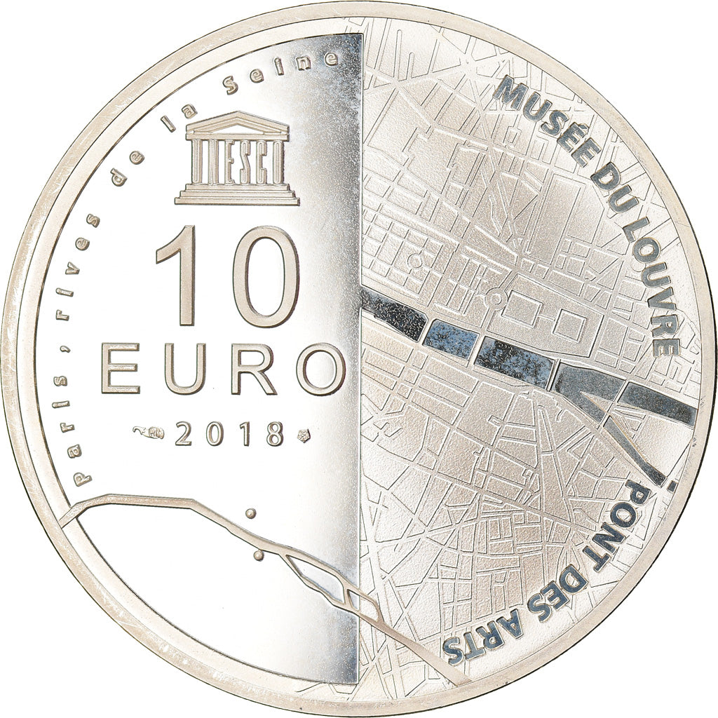 Francia Monnaie de Paris 10 Euro UNESCO - Louvre 2018 Paris FDC