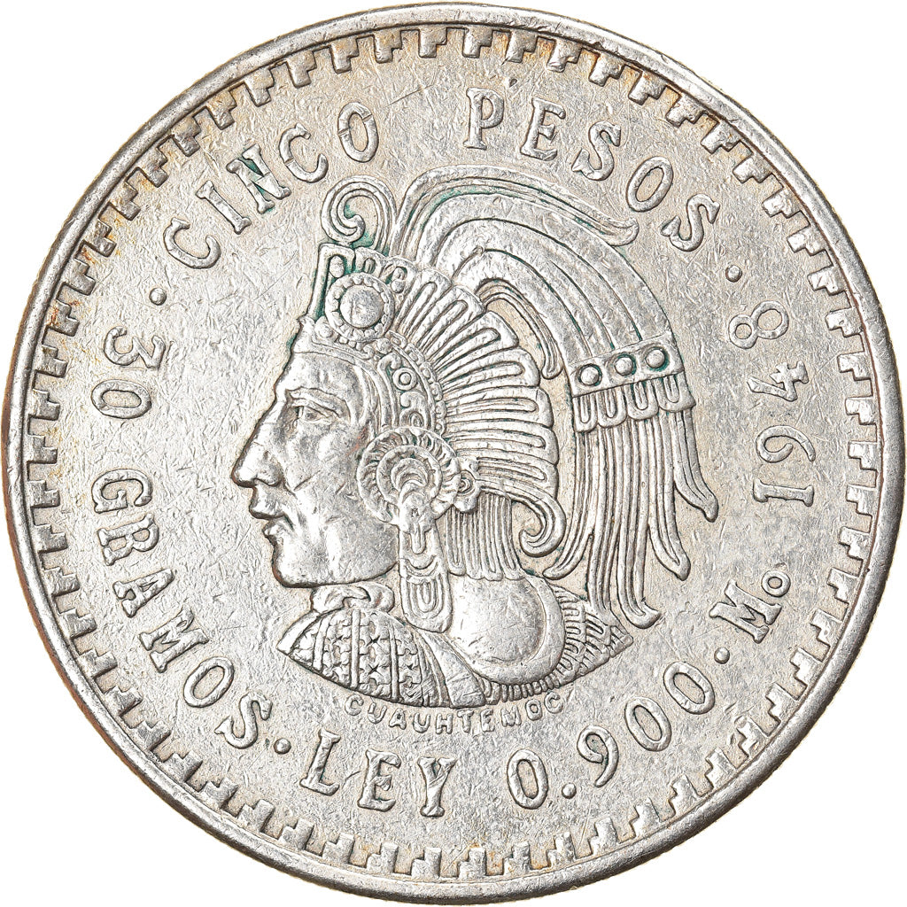 Moneta, Messico, 5 Pesos, 1948, Mexico City, BB, Argento, KM:465