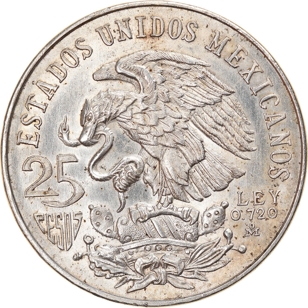 Moneta, Messico, 25 Pesos, 1968, Mexico City, BB, Argento, KM:479.1