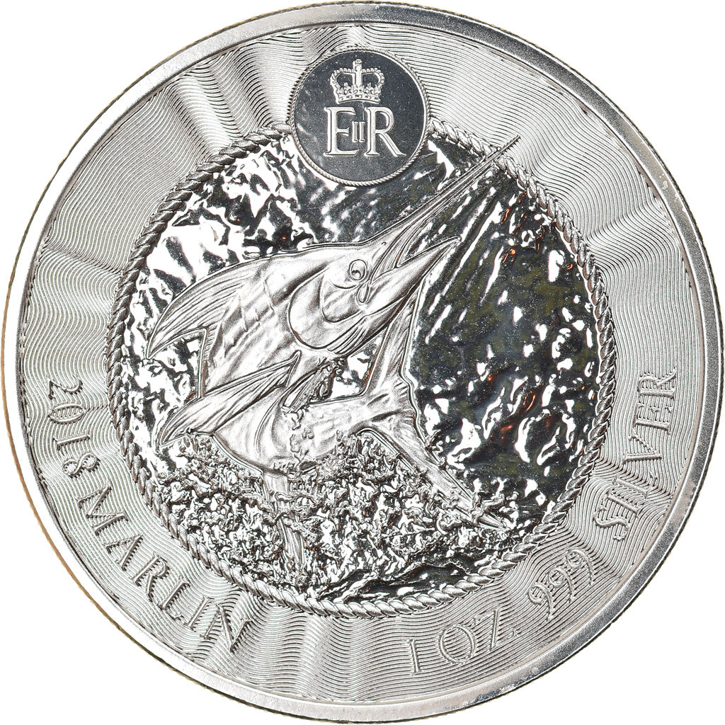 Coin, Cayman Islands, Elizabeth II, Marlin, Dollar, 2018, 1 Oz, MS(65-70)