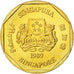 SINGAPORE, Dollar, 1989, British Royal Mint, KM #54b, MS(63), Aluminum-Bronze,..