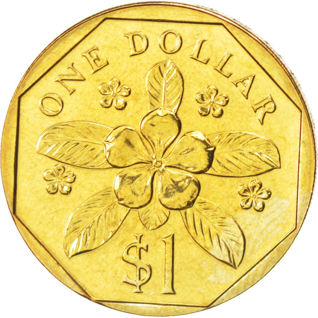 SINGAPORE, Dollar, 1989, British Royal Mint, KM #54b, MS(63), Aluminum-Bronze,..