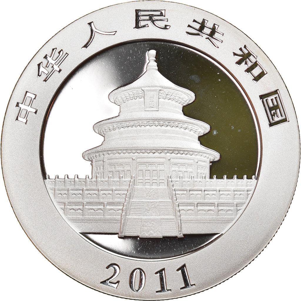 Monnaie, CHINA, PEOPLE'S REPUBLIC, Panda, 10 Yüan, 2011, 1 Oz, FDC, Argent