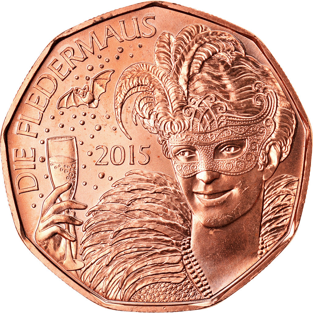 Austria, 5 Euro, Operetta Bat and the Ball, 2015, Vienna, MS(65-70), Miedź