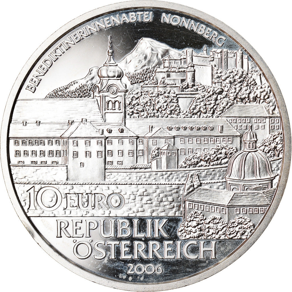 Austria, 10 Euro, Nonnberg Abbey, 2006, Vienna, Proof, FDC, Argento