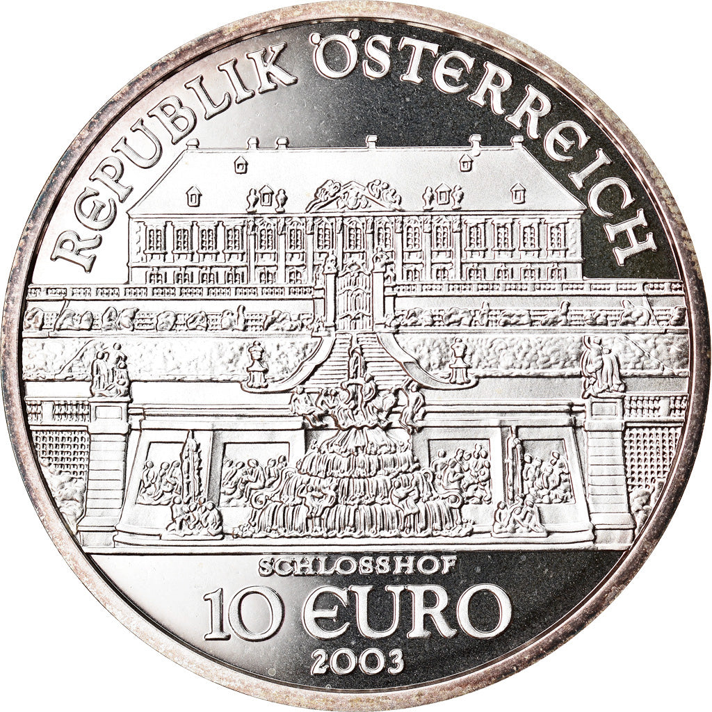 Austria, 10 Euro, Schloss Hof Castle, 2003, Vienna, Proof, MS(65-70), Silver